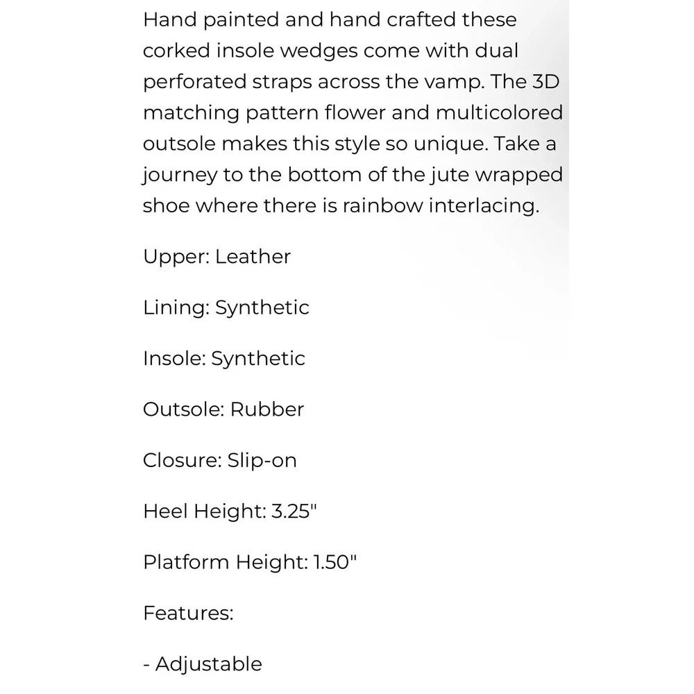 L'Artiste by Spring Step Size 35/ US 5 Evesgarden Floral Corky Wedge Sandal Blue